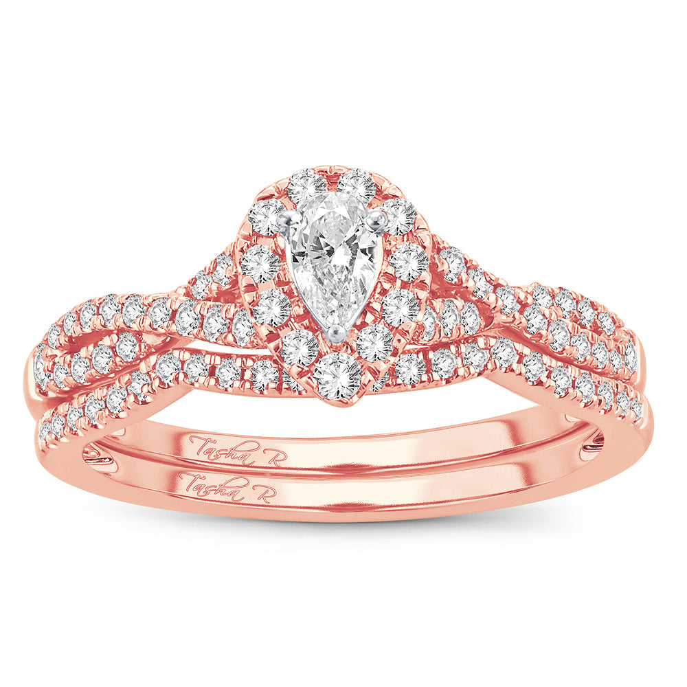 Romantic 14k Rose Gold Lab Diamond Engagement Ring (0.50CT)