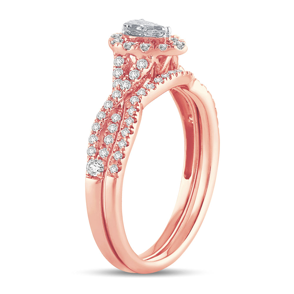 Romantic 14k Rose Gold Lab Diamond Engagement Ring (0.50CT)