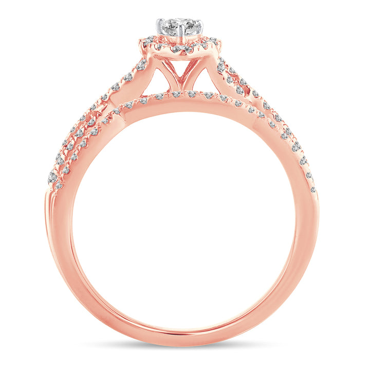 Romantic 14k Rose Gold Lab Diamond Engagement Ring (0.50CT)