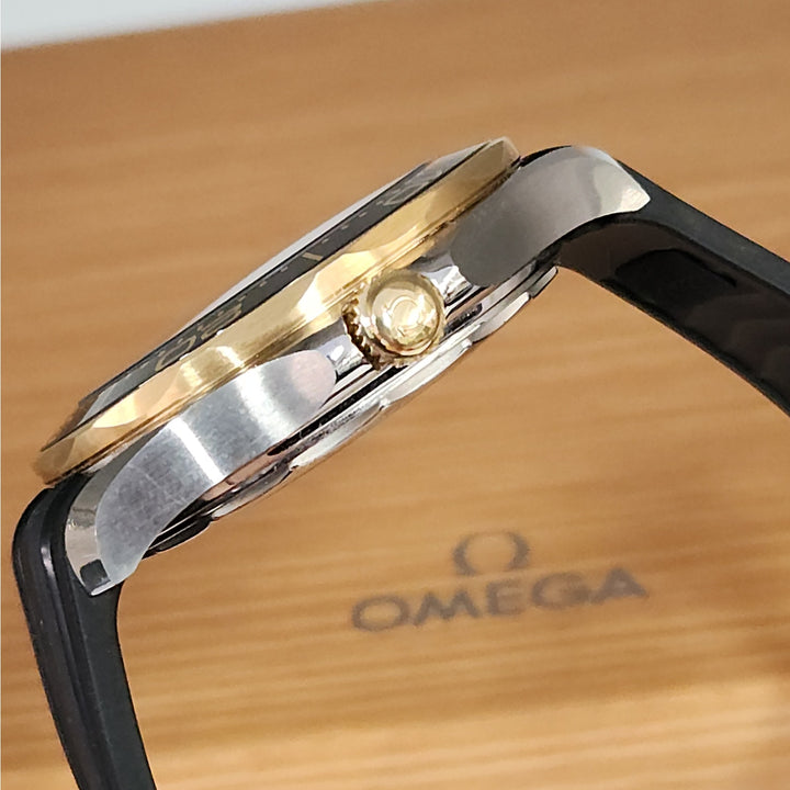 Omega Seamaster Diver 300M 42mm Sedna 18k Gold & Steel Ceramic Dial Box & Papers