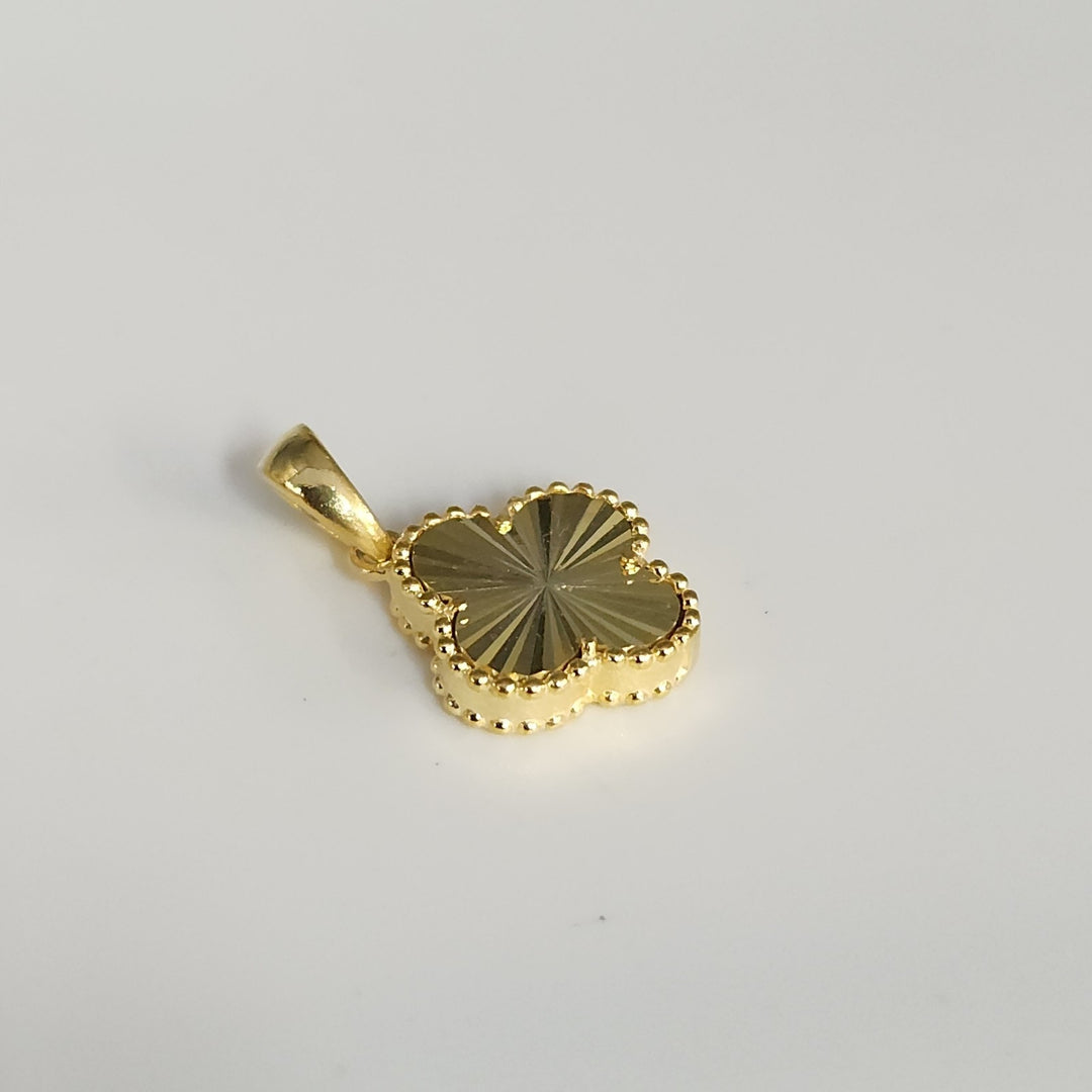 Elegant Sterling Silver Gold Finish Clover Charm