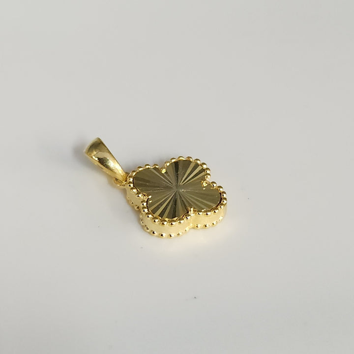 Elegant Sterling Silver Gold Finish Clover Charm