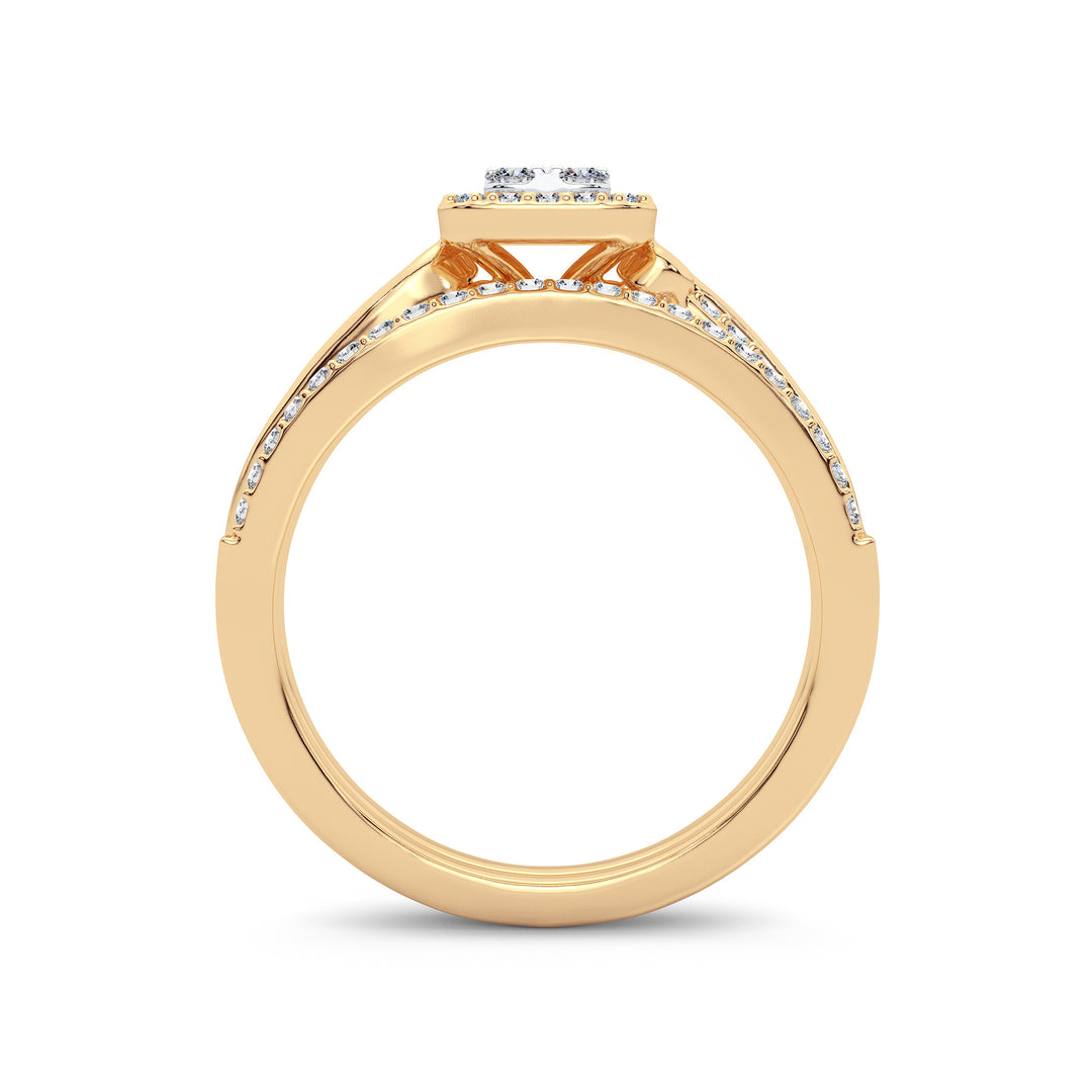Elegant 14k Yellow Gold 0.40CT Lab Diamond Bridal Ring