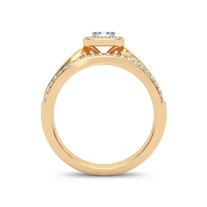 Elegant 14k Yellow Gold 0.40CT Lab Diamond Bridal Ring