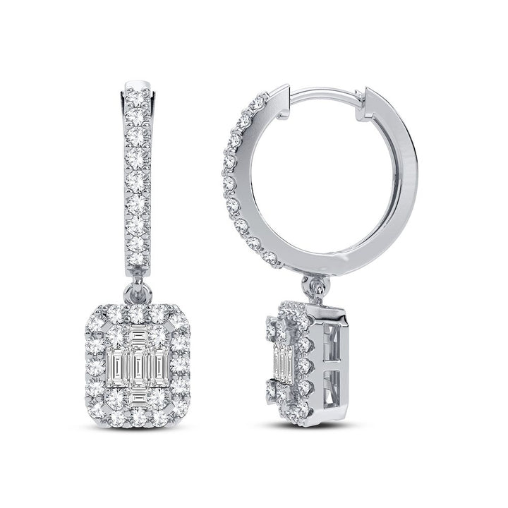 14k White Gold Lab Diamond Hoop Earrings - Chic Sparkle