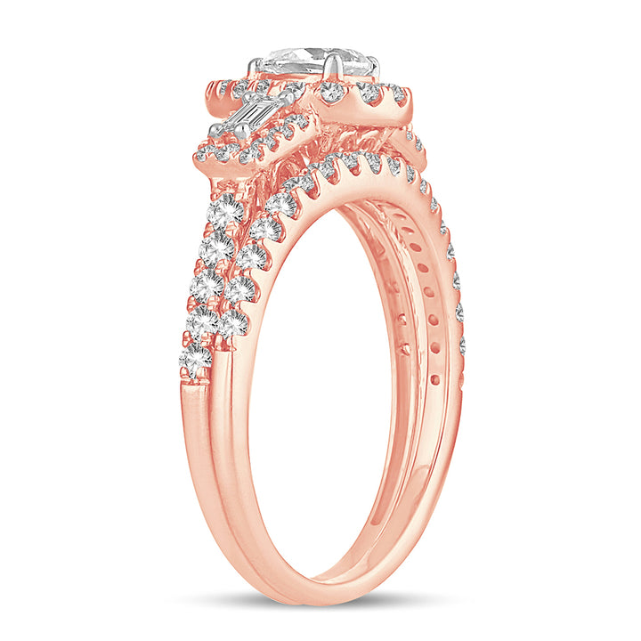 Romantic 14k Rose Gold Lab Diamond Engagement Ring (1CT)