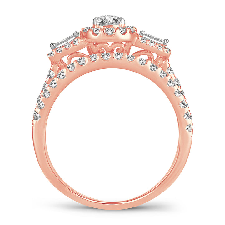 Romantic 14k Rose Gold Lab Diamond Engagement Ring (1CT)