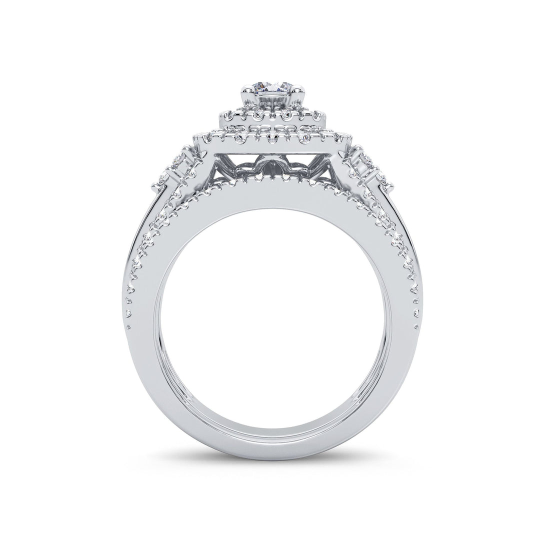 Brilliant 14k White Gold 1.90CT Lab Diamond Bridal Ring