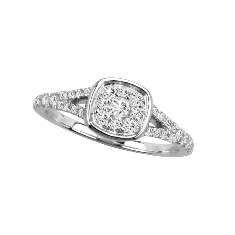 Timeless 14k White Gold Lab Diamond Engagement Ring 0.50CT