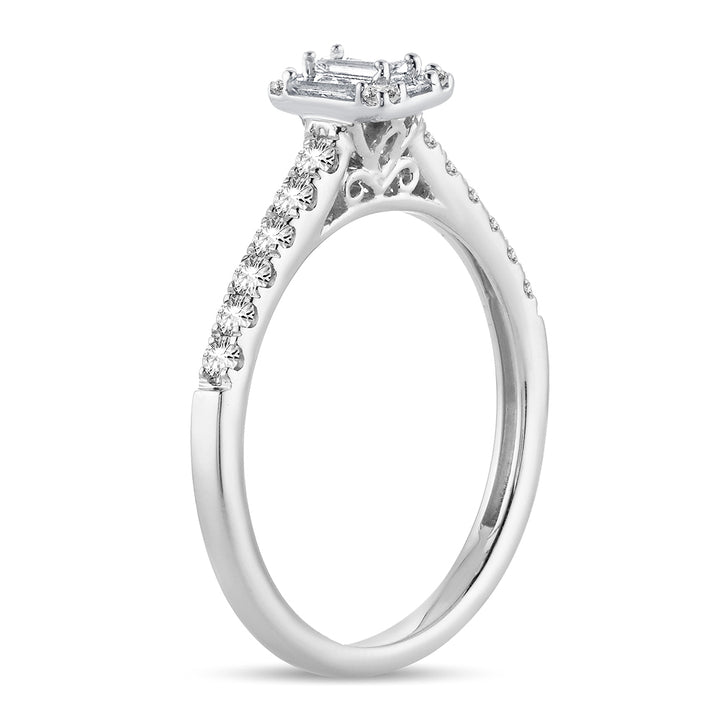 14k White Gold 0.42 Ct Lab Diamond Womens Engagement Ring