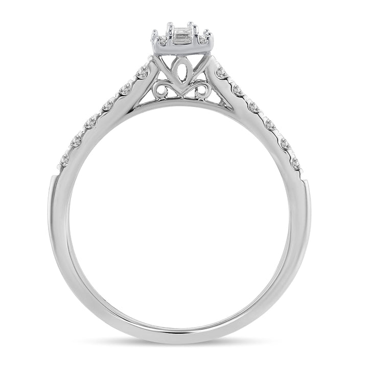 14k White Gold 0.42 Ct Lab Diamond Womens Engagement Ring