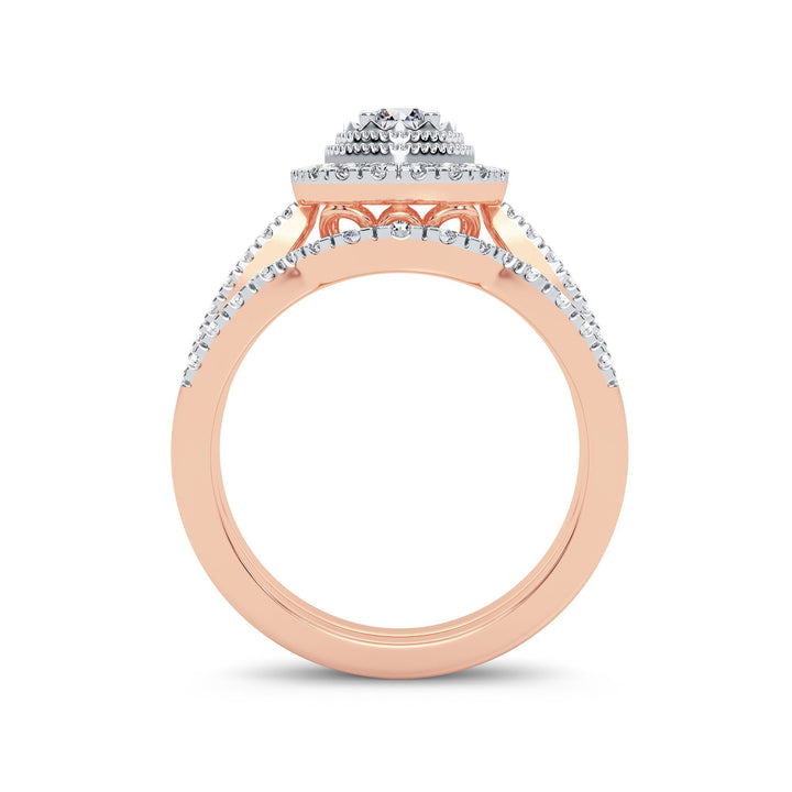 14k Rose Gold Lab Diamond Bridal Ring (0.75CT)