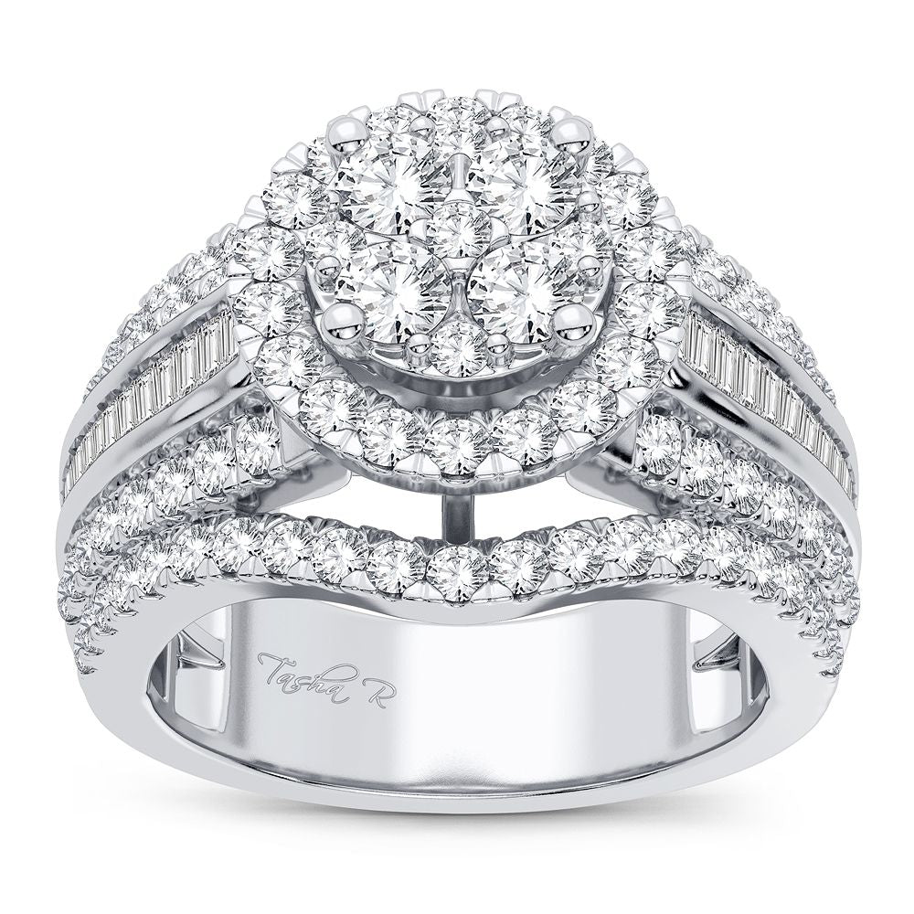 Brilliant 14k White Gold 1.90CT Lab Grown Diamond Engagement Ring