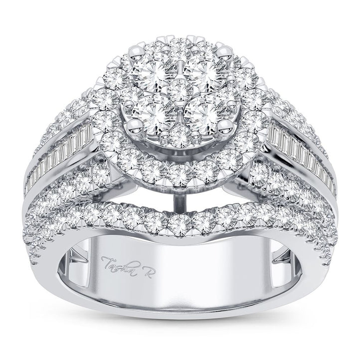 Brilliant 14k White Gold 1.90CT Lab Grown Diamond Engagement Ring