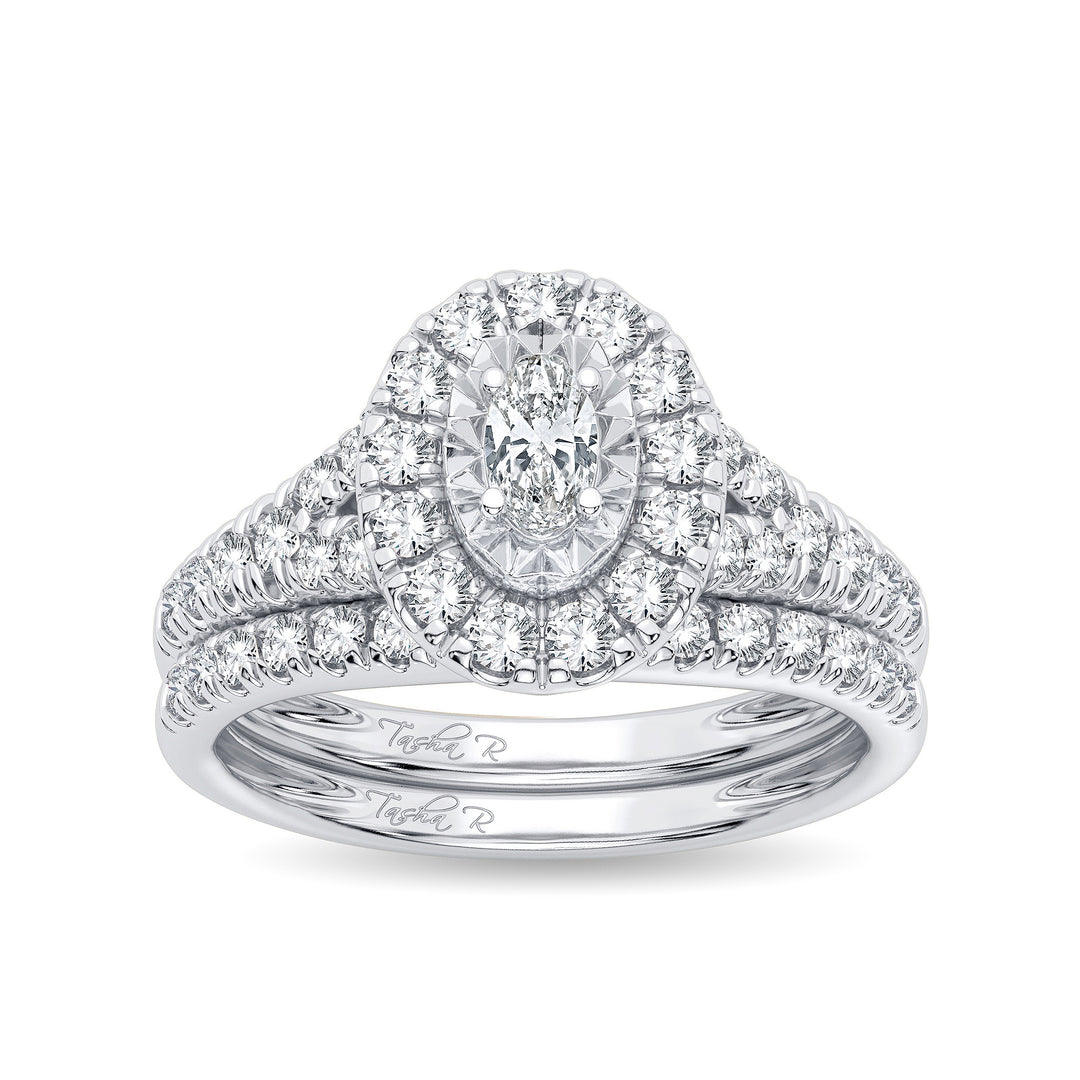 Brilliant 14k White Gold 1CT Lab Diamond Engagement Ring