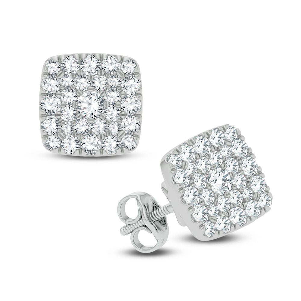Sparkling 14k White Gold 0.50CT Diamond Stud Earrings for Women