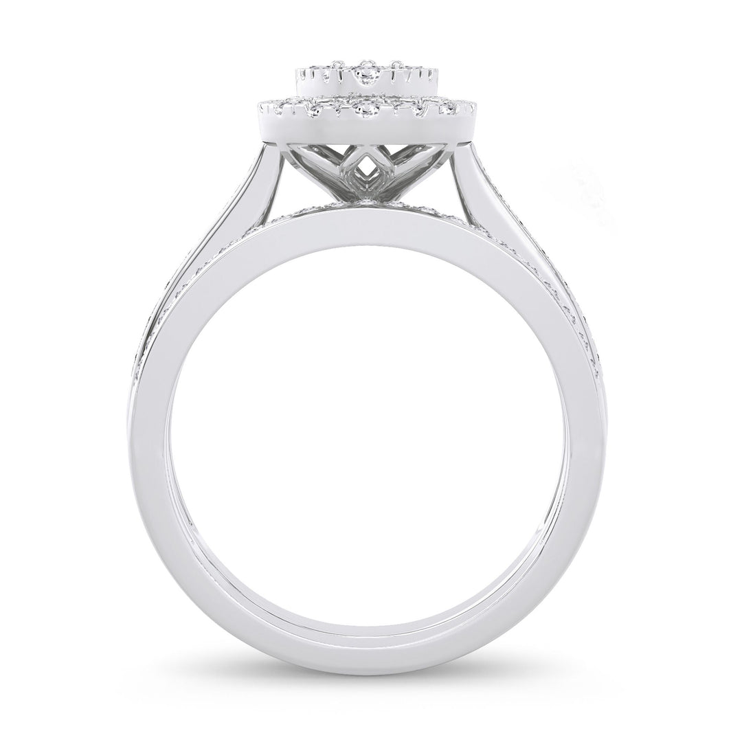 Brilliant 14k White Gold Lab Diamond Bridal Ring Set 1ct