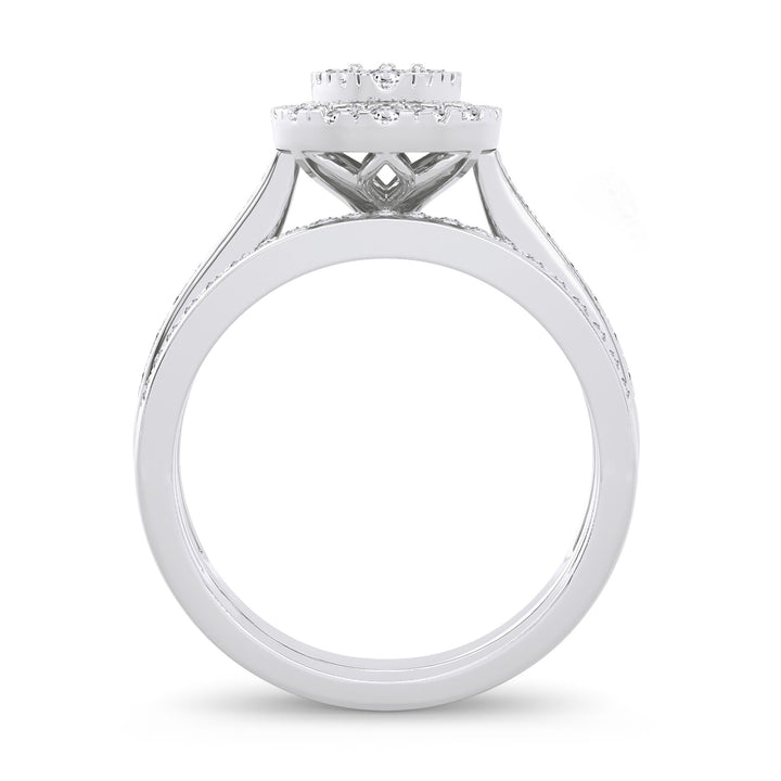 Brilliant 14k White Gold Lab Diamond Bridal Ring Set 1ct