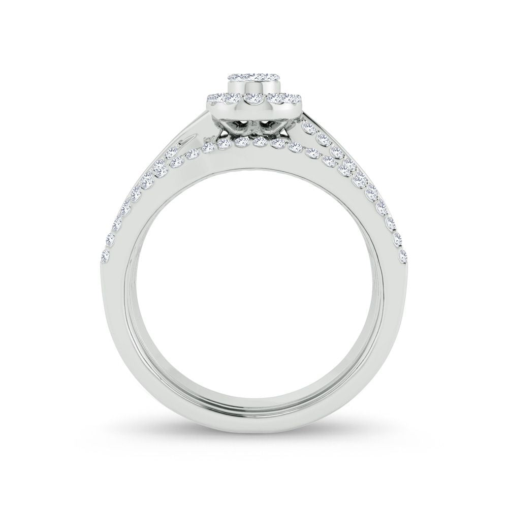 Timeless 14k White Gold Lab Diamond Bridal Ring 0.50ct