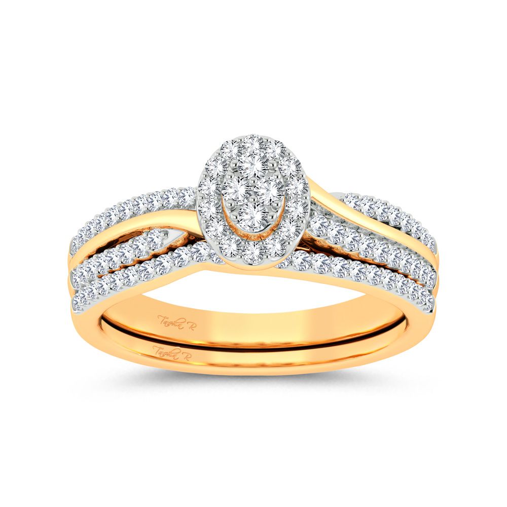 14k Yellow Gold 0.50ct Lab Diamond Bridal Ring Sparkle