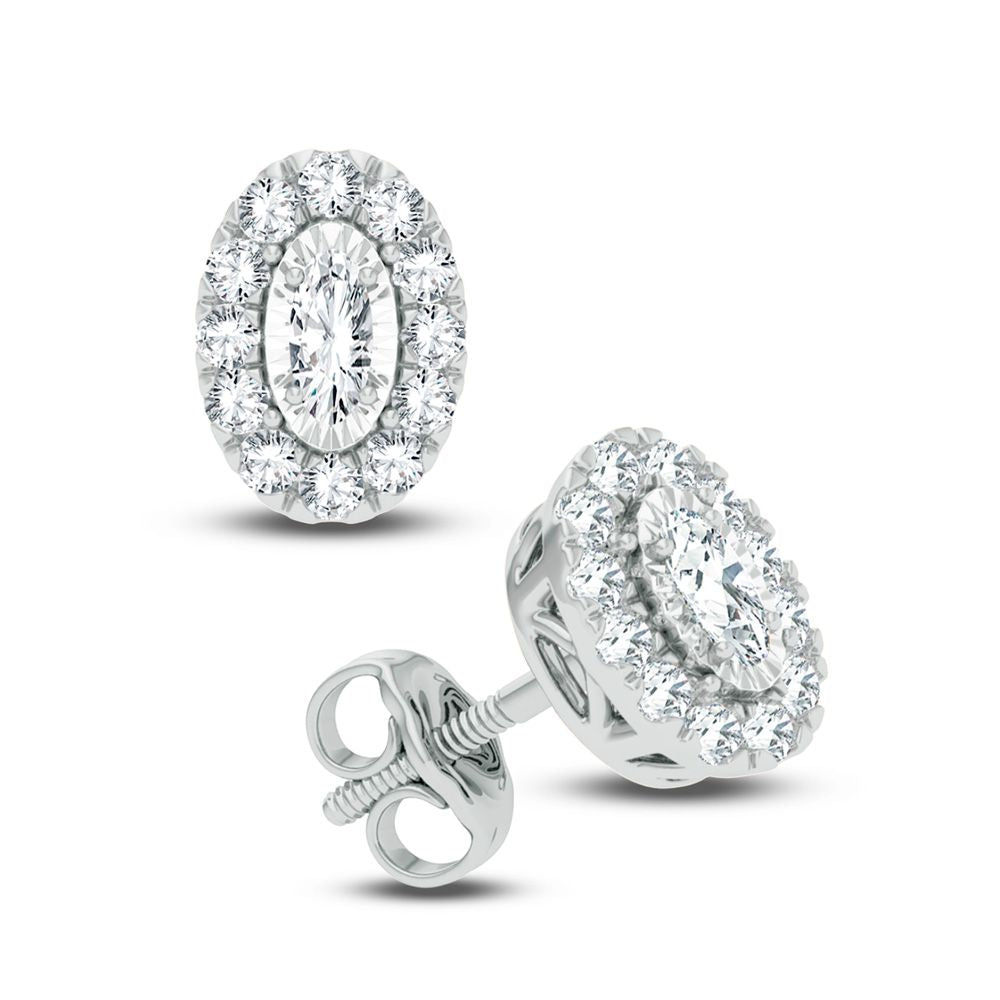 Chic 14k White Gold 0.40CT Diamond Womens Earrings