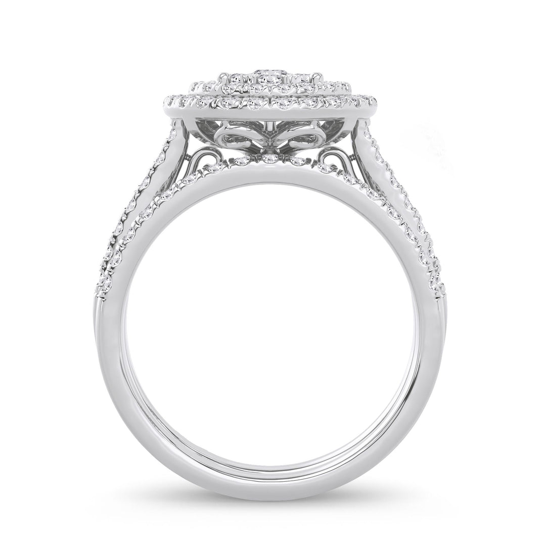 14k White Gold 1ct Lab Diamond Bridal Ring Ensemble