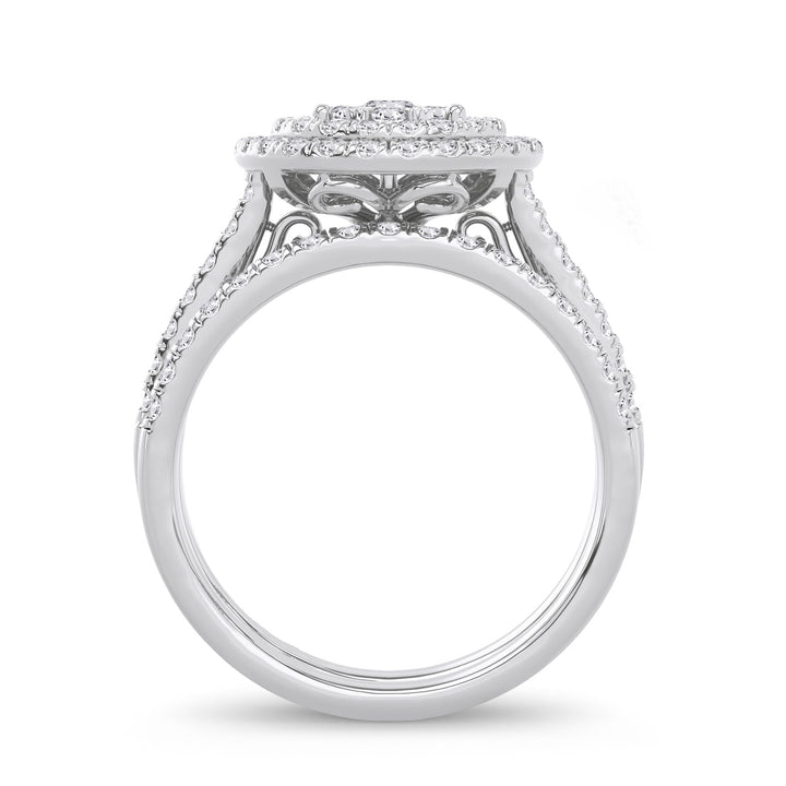14k White Gold 1ct Lab Diamond Bridal Ring Ensemble
