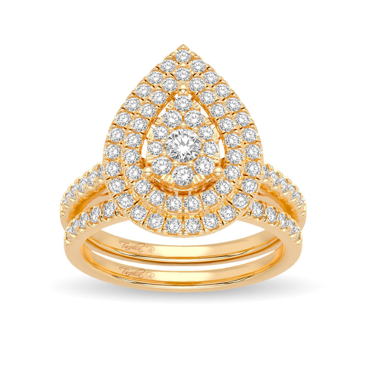 14k Yellow Gold 1ct Lab-Created Diamond Bridal Ring