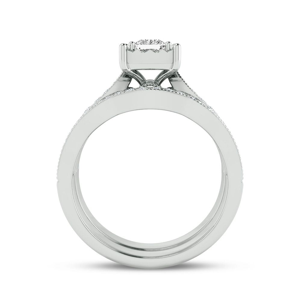 Timeless 14k White Gold 0.9ct Lab Diamond Engagement Ring