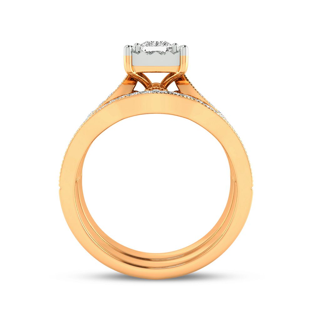 14k Yellow Gold 0.9ct Lab Diamond Womens Bridal Ring