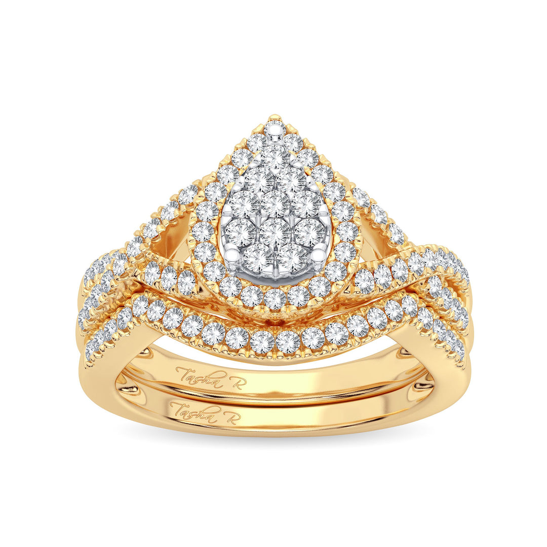 Elegant 14k Yellow Gold 0.50ct Lab Diamond Bridal Ring