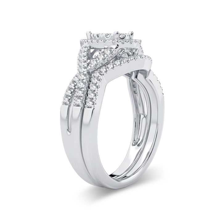 Luminous 14k White Gold 0.50ct Lab Diamond Bridal Ring