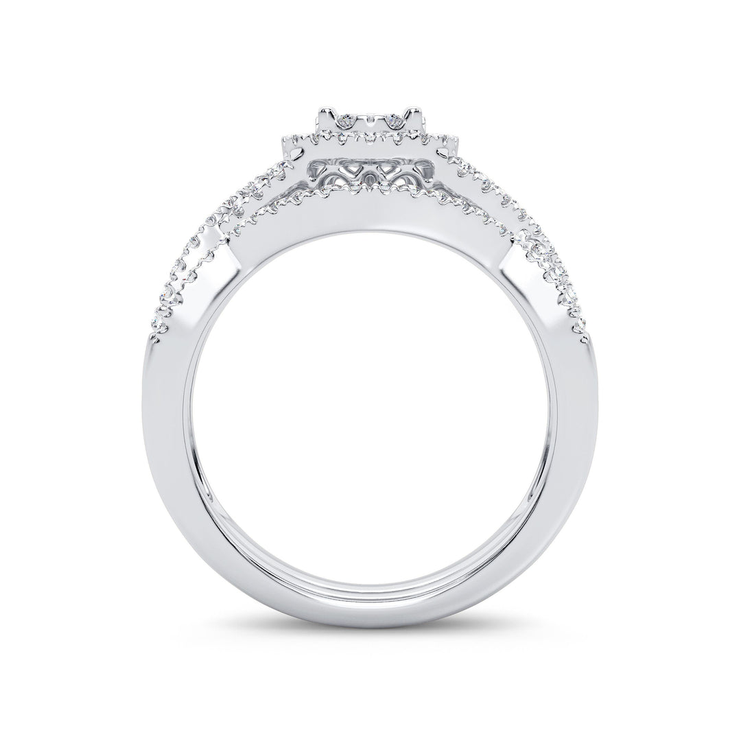 Luminous 14k White Gold 0.50ct Lab Diamond Bridal Ring