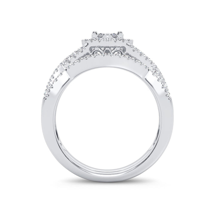 Luminous 14k White Gold 0.50ct Lab Diamond Bridal Ring