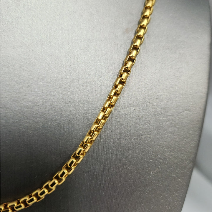 Stunning 14k Yellow Gold Box Chain Necklace 24"