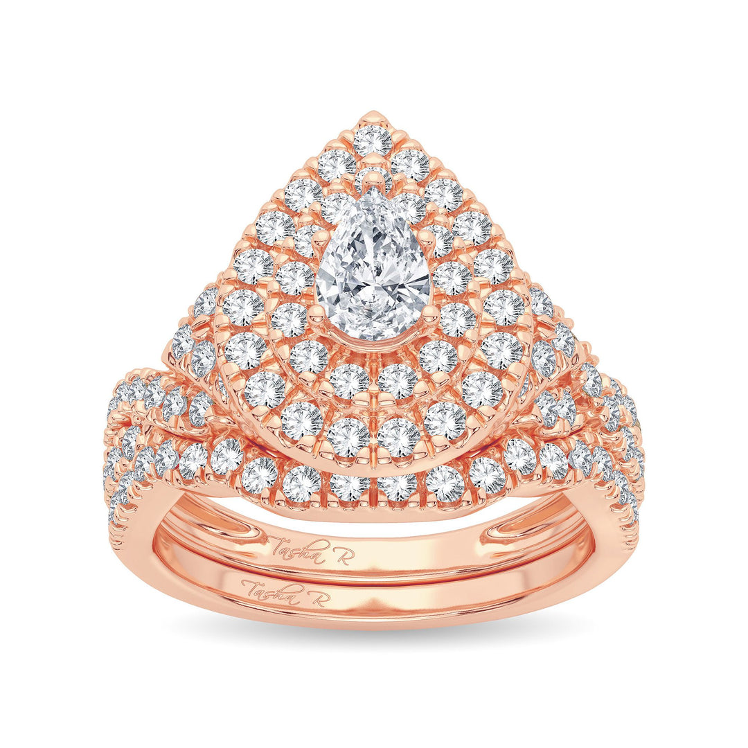 Romantic 14k Rose Gold 1.50CT Lab Diamond Engagement Ring