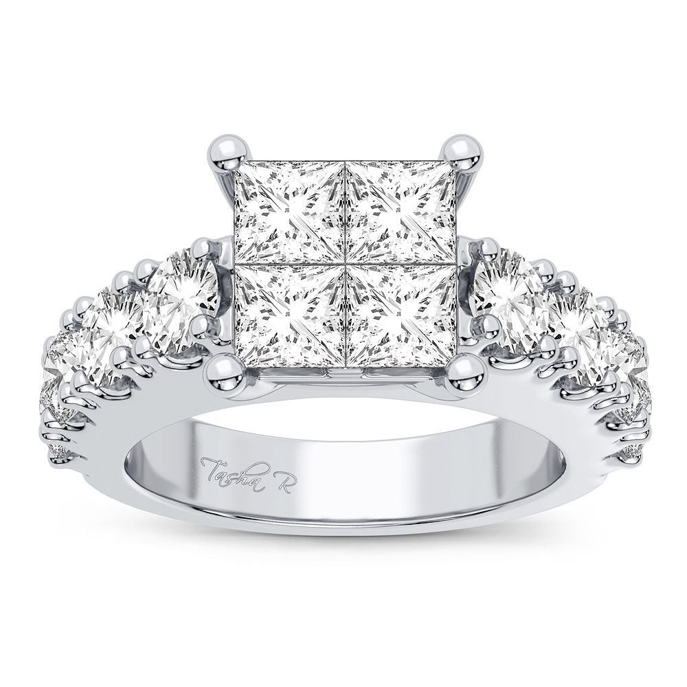 Brilliant 14k White Gold Lab Diamond Engagement Ring (2.64CT)