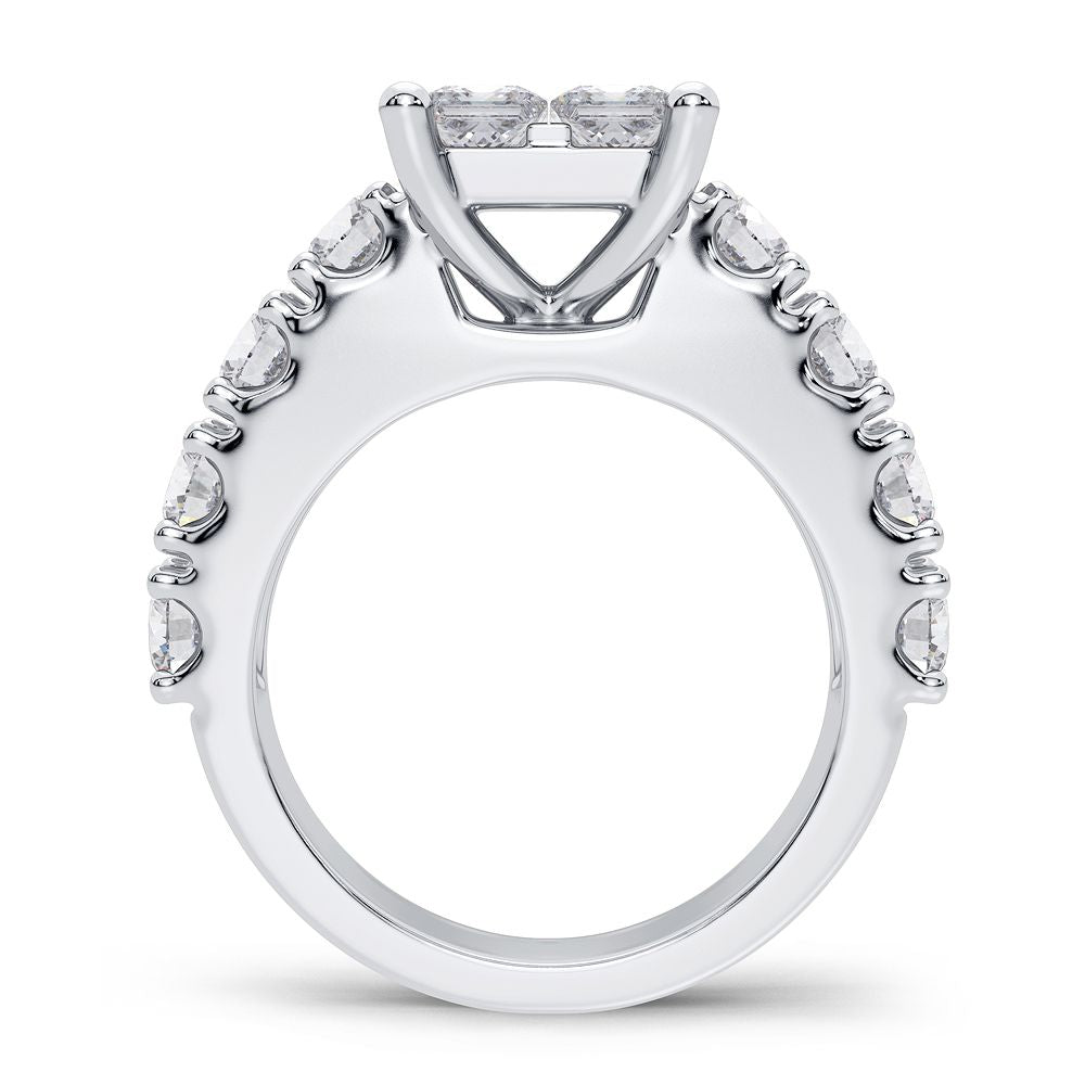 Brilliant 14k White Gold Lab Diamond Engagement Ring (2.64CT)