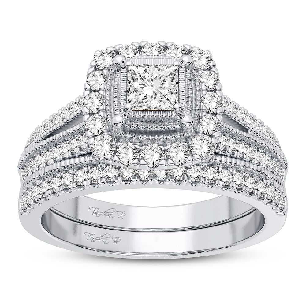 Timeless 14K White Gold 0.62CT Diamond Bridal Ring