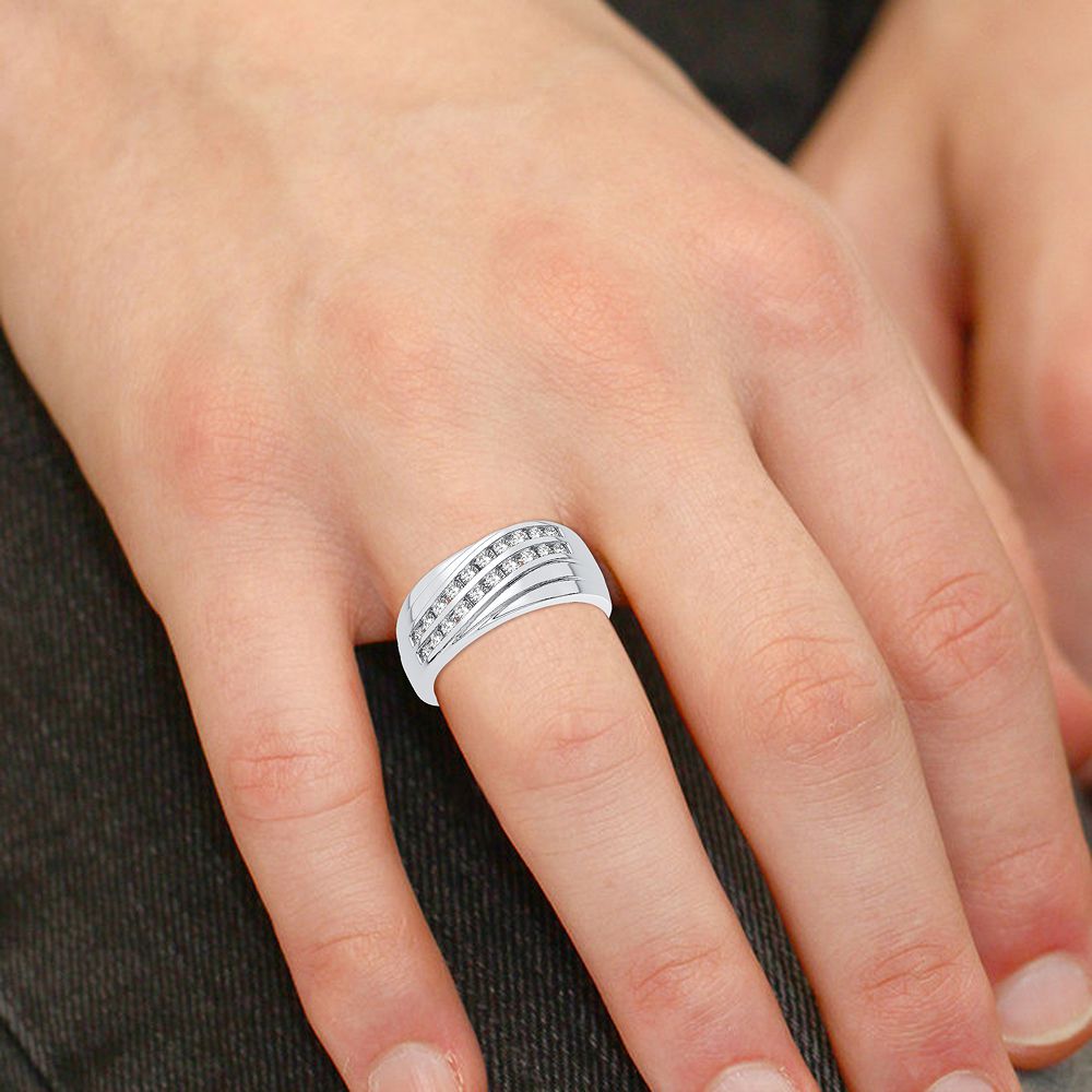 14k White Gold Lab Diamond Trio Set - Timeless Elegance