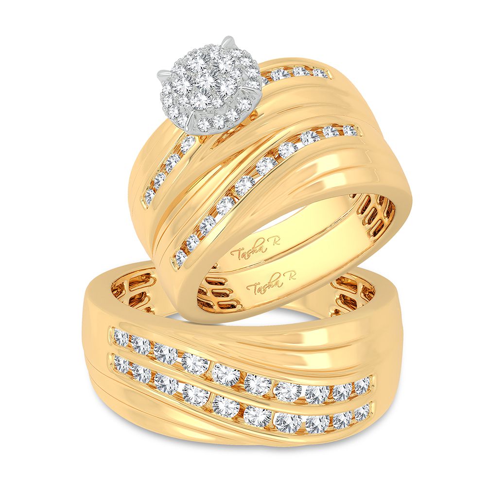 Exquisite 14K 1.13CT Diamond Trio Set