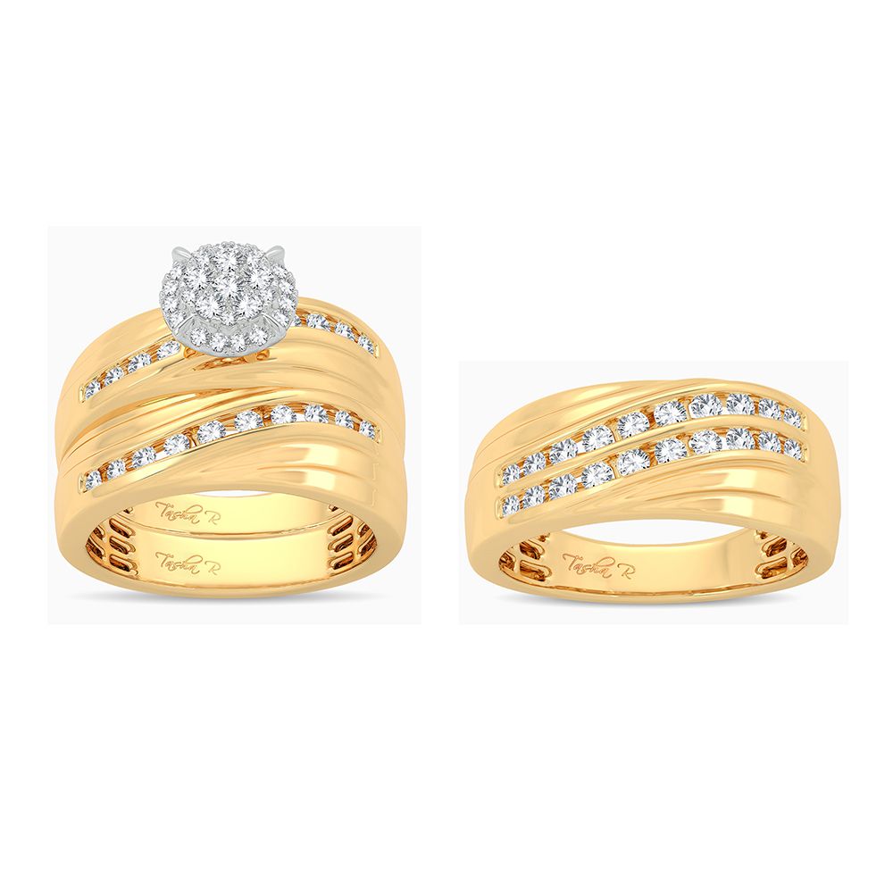 14k Yellow Gold Lab Diamond Trio Set - Timeless Elegance