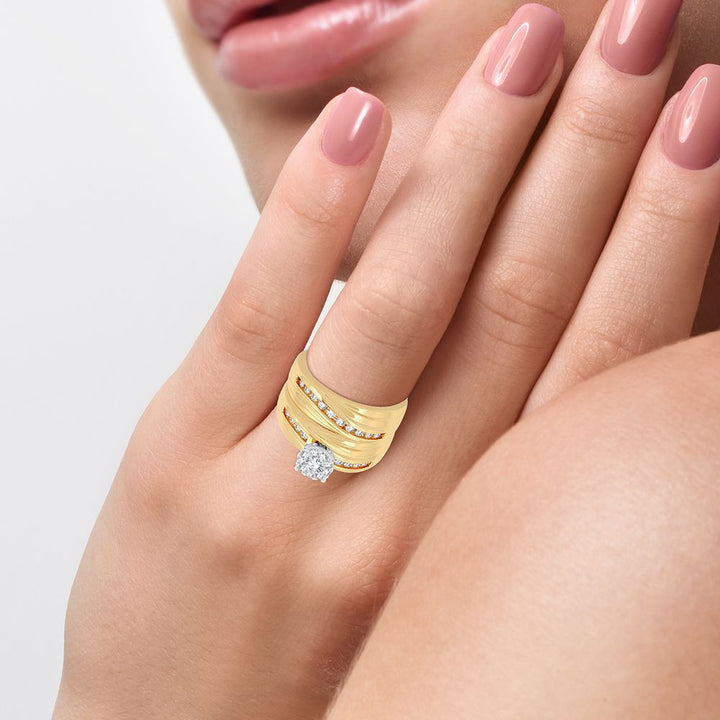 14k Yellow Gold Lab Diamond Trio Set - Chic Ensemble