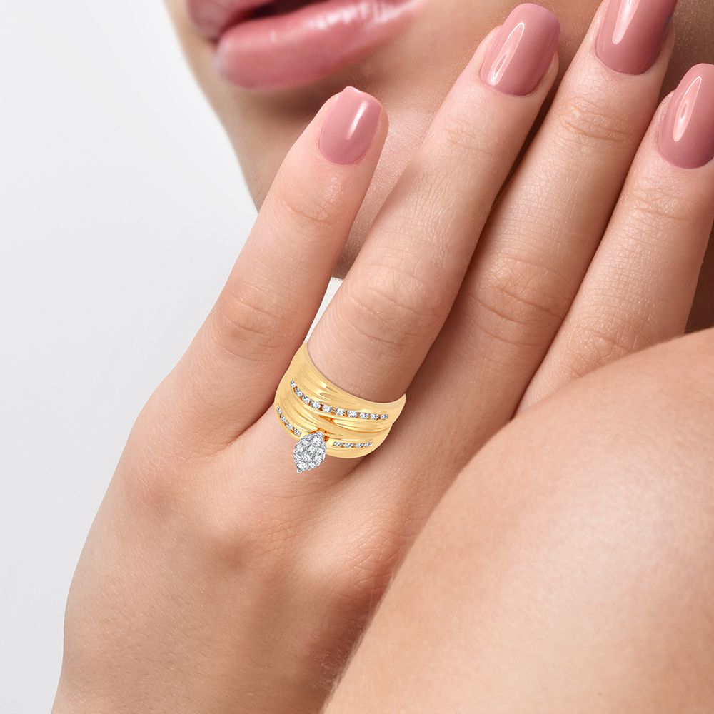 14k Yellow Gold 1.13ct Lab Diamond Bridal Trio Set