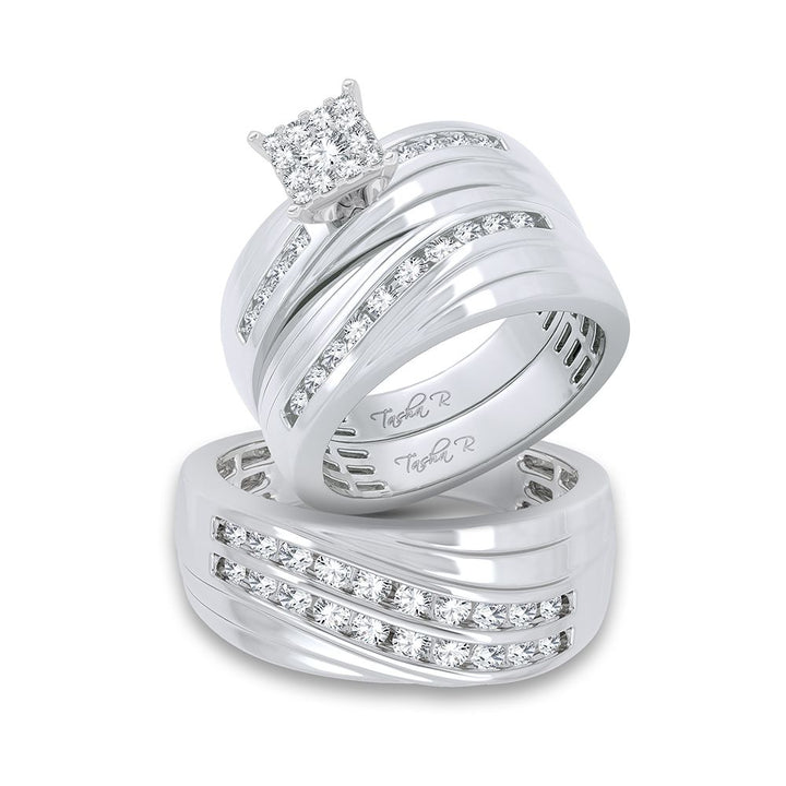 14k White Gold Lab Diamond Trio Set - Timeless Elegance