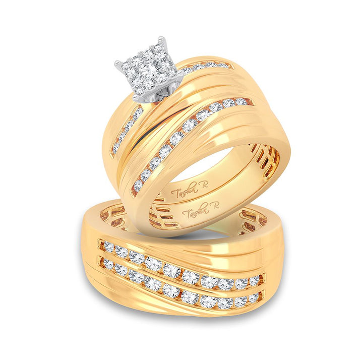 14k Yellow Gold 1.13ct Lab Diamond Trio Wedding Set