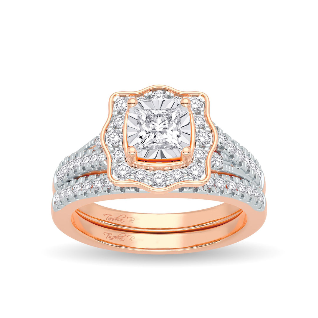 Exquisite 14K 0.62CT Diamond Bridal Ring