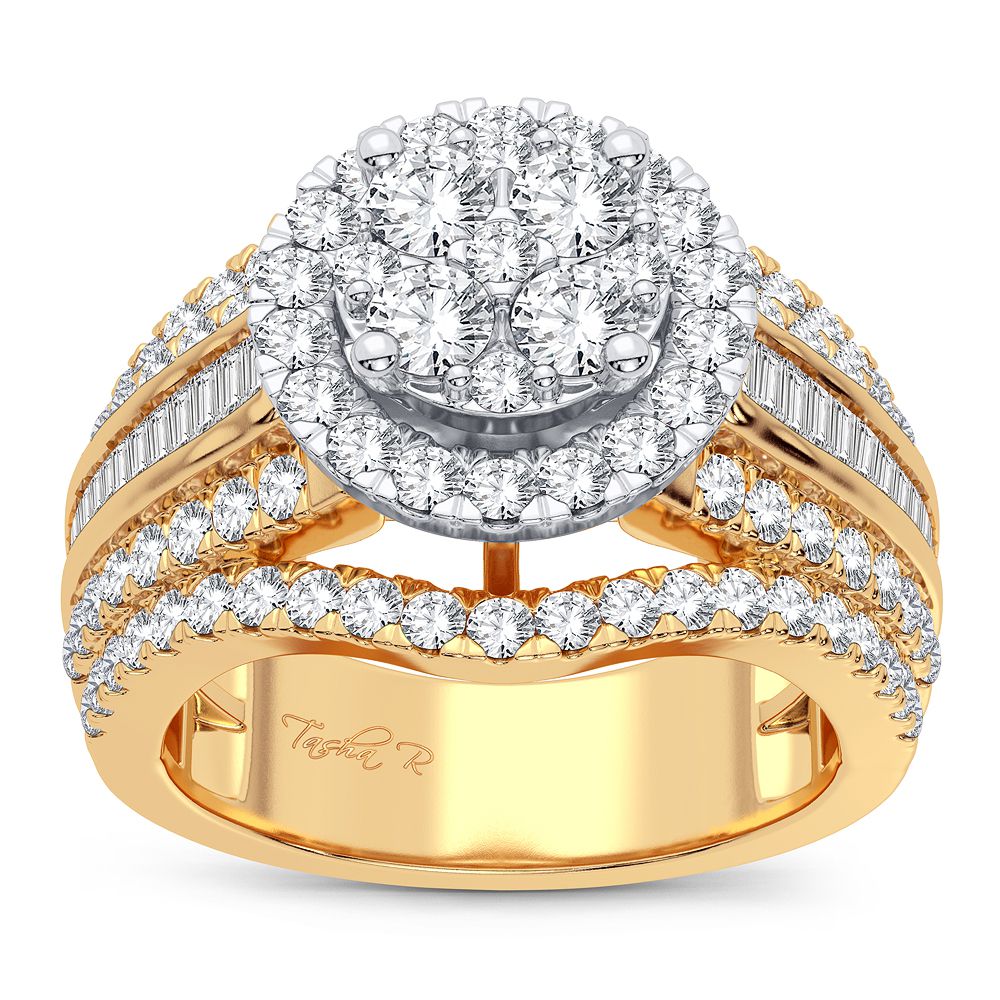 14k Yellow Gold 1.90CT Lab Diamond Engagement Ring