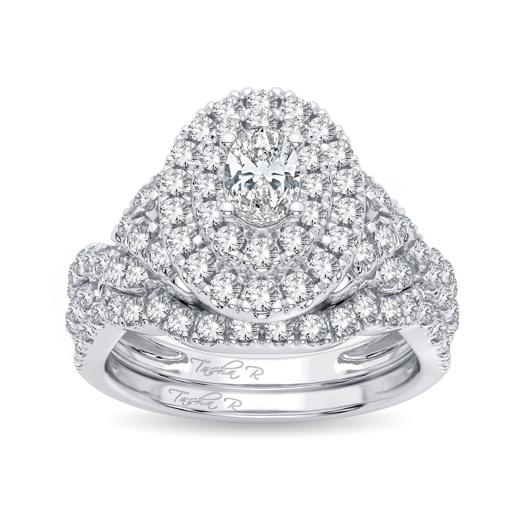 14K White Gold 1.82CT Diamond Bridal Ring