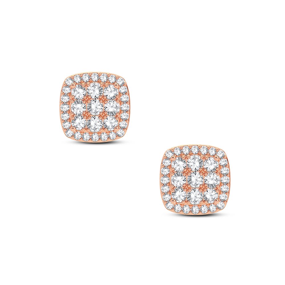 10k Rose Gold 0.55CT Lab Diamond Stud Earrings for Women